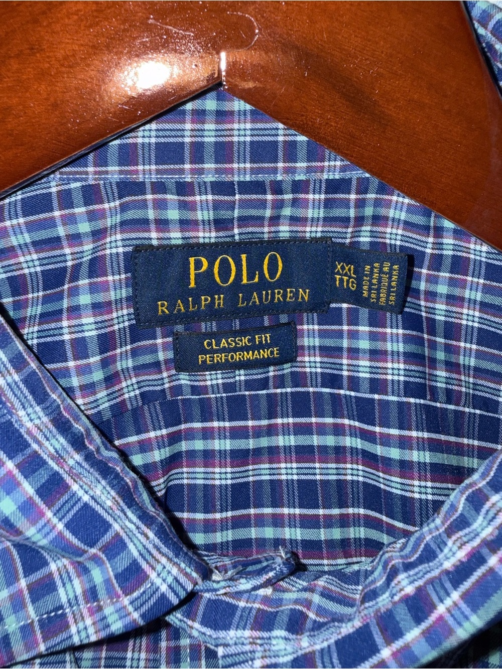 Ralph Lauren Polo Men’s Blue Plaid Button-Down Collared Shirt, XXL - Picture 3 of 4